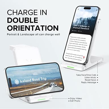 Wireless Charging Station, 3 in 1 Fast Wireless Charger Stand for Multiple Devices Apple Watch Ultra Series 11 10 9 8 7 6 SE 5 4 3 2, iPhone 17 16 15 14 13 12 11 Pro Max/Plus/Air/X/XS/XR/SE, Airpods - Image 6