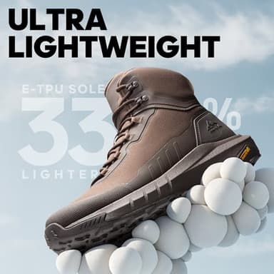 NORTIV 8 Men's Tactical Hiking Boot Lightweight Cushion Sole Boots for Work All Day Side Zipper Motorcycle Combat Military Boot Arch Support 8 Inches Terrascope,Size 10,Dark Brown,NMUMMT2503 - Image 2