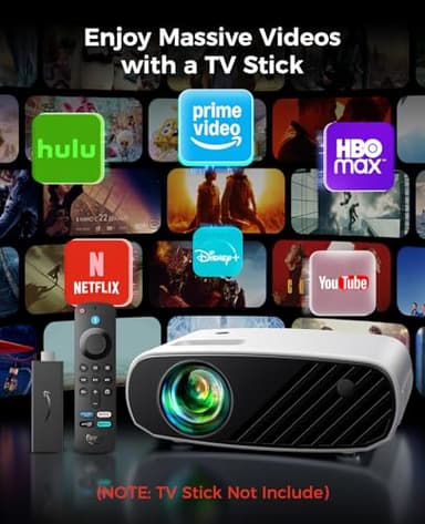 Mini Projector for iPhone, ELEPHAS 2025 Upgraded 1080P HD Projector, 8000L Portable Projector with Tripod, Movie Projector Compatible with Android/iOS/Windows/TV Stick/HDMI/USB - Image 3