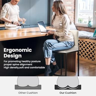 PHI VILLA Leather Bar Stools Set of 3, Modern Counter Height Bar Stool Kitchen Counter Chairs, 24 Inch Barstools with Back - Image 7