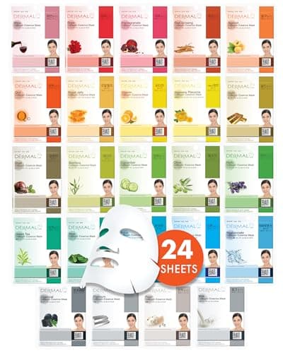 DERMAL Made in Korea Facial Mask – 20+ Years of Trusted K-Beauty, Premium Quality vs. Generic Chinese Masks, Best Value Sheet Mask for Daily Skincare – 24 Combo Pack - Image 1