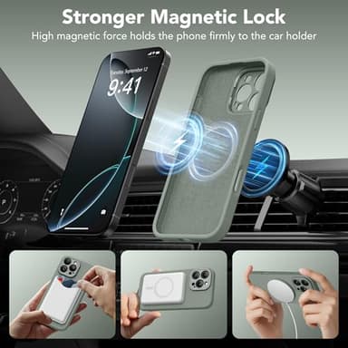 SuydanBox Magnetic for iPhone 16 Pro Case with Stand, Compatible with MagSafe, Silicone Upgraded [Camera Control Button] Shockproof Protective Phone Case for iPhone 16 Pro 6.3",Calke Green - Image 3