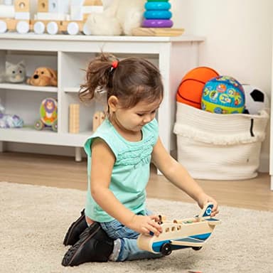 Melissa & Doug Wooden Airplane Play Set with 4 Play Figures and 4 Suitcases - Image 2