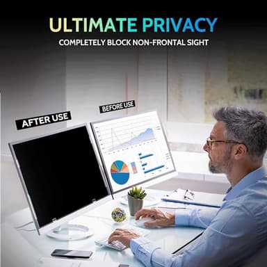 [2 Pack] 29 Inch Privacy Screen for Computer Monitor 21:9 Aspect Ratio, Eye Protection Anti Blue Light Glare Shield, 29inch Removable Black Blackout Anti Spy Desktop Security Private Filter - Image 2