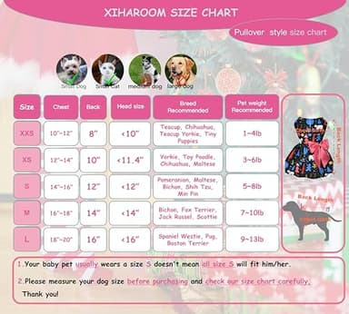 MSNFOASM Dog Christmas Dress,Short Velvet Dog Winter Outfit,Small Dogs Girl Winter Apparel, Cat Clothes(Romantic Fantasy M) - Image 5