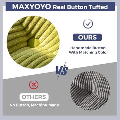 MAXYOYO Convertible Sofa Bed, Pull Out Loveseat Sleeper Sofa, 2 in 1 Folding Couch Bed, Fold Out Floor Couch with Pillows for Living Room Bedroom Lounge, Green - Image 6