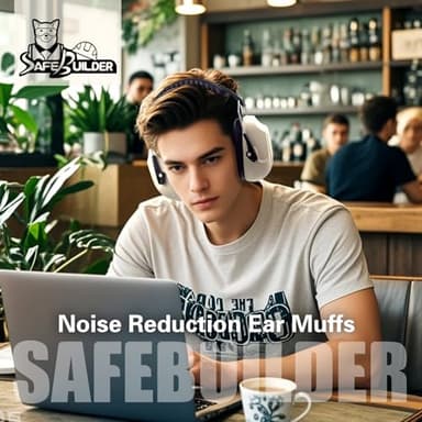 SAFEBUILDER Safety Ear Muffs SNR 33dB Noise Reduction Earmuffs Adults Sound Proof For Sleeping Working Shooting Industrial (1, 1-White) - Image 8