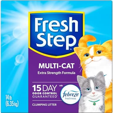 Fresh Step Clumping Cat Litter, Multi-Cat, Long Lasting Odor Control Kitty Litter with Activated Charcoal, Low Dust Formula, 14 lb - Image 14