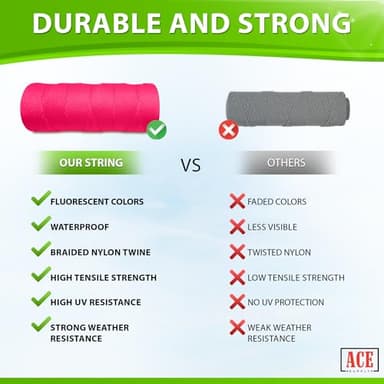 Pink Mason Line String Line - #18 Braided Nylon String - 6,000 Ft Length - Nylon Twine for Gardening Or Masonry Tools - Perfect Construction String for A String Level, Twine String for Gardening - Image 3
