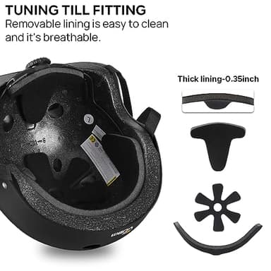 JBM Skateboard Helmet - Lightweight, Adjustable & Ventilated Helmet for Scooter, Roller Skate, Inline Skate - Image 3