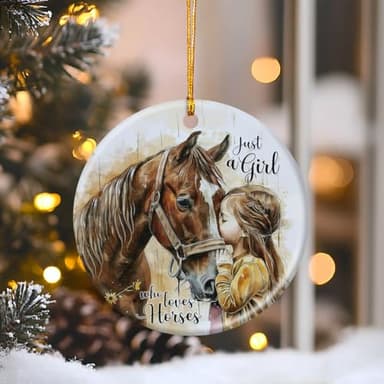Tiny Detalles Horse Ornaments 2025 for Girls, Just A Girl Who Loves Horses, Rustic Farmhouse Decor, Xmas Hanging Tree Decorations - Image 4