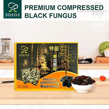 Soeos Dried Woodear Mushroom, Premium Compressed Black Fungus, Dried Black Fungus 7oz. - Image 3
