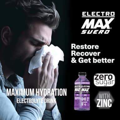 ELECTROMAX SUERO - Zero Sugar Electrolyte Drink – 12-Pack Mix (21.3 Fl Oz Each), Hydration for Sports, Recovery, and Daily Use – Magnesium, Potassium, Zinc, Calcium – Zero Calories. (Party Pack)) - Image 5