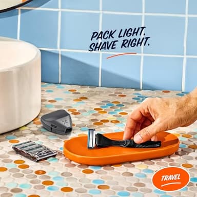 Dollar Shave Club | Travel Shave Set | 4 Swift Rinse Refill Cartridges, 1 Handle, 1 Razor Cover - Image 3