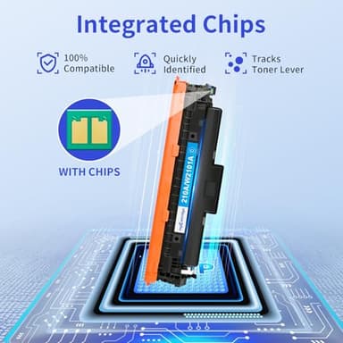 210A Toner Cartridges 4 Pack (with Chip) Compatible Replacement for HP 210A 210X for Color Laserjet Pro MFP 4301fdw 4301fdn Pro 4201dw 4201dn Series Printer Ink W2100A W2100X High Yield (BCMY, 4-Pack) - Image 7