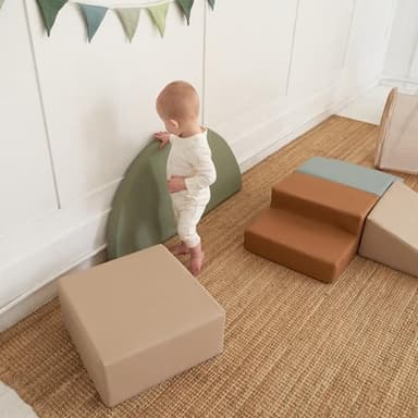 ZICOTO Fun Climbing Toy Set for Toddlers Aged 1-3 - Incl. Crawl Through Tunnel & PU-Leather Climbing Blocks for Unlimited Indoor Fun - Perfect Foam Play Gym for Baby/Kids to Safely Learn New Skills - Image 8