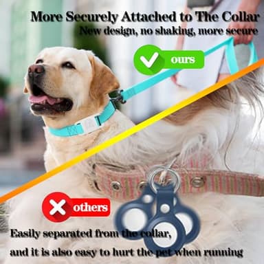 4 Pack Waterproof AirTag Dog Collar Holder Compatible with Apple AirTag, Silicone Hidden Loop Holder for Airtag Tracker, Anti-Lost Dog Collar Air Tag Accessories(Black,White,Red,Blue) - Image 4