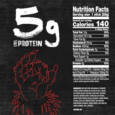 Jack Link's WILD Snack Sticks, Original and Hot Variety Pack - Protein Snack Sticks with 5g of Protein per Serving, Keto Friendly, Individually Wrapped - 1.0 Oz. (Pack of 20) - Image 3