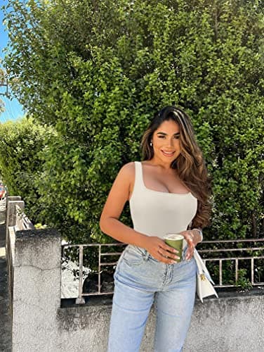 OQQ Women's 3 Piece Tank Tops Ribbed Seamless Workout Exercise Shirts 2025 Summer Basic Camis Black Grey Beige - Image 4