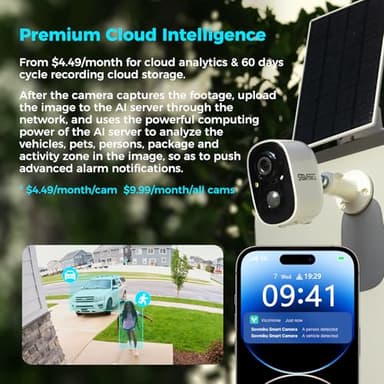 Sovmiku 2CG6 Solar Security Camera Wireless Outdoor,Battery Powered,Easy to Setup,PIR Motion Detection,Two Way Audio, Audible Flashlight Siren,2.4GHz Wi-Fi Color Night Vision, 180 Days Exchange Policy - Image 4