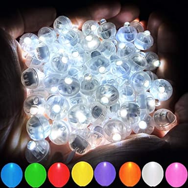 Aogist 100pcs White LED Balloon Light, Tiny Light Mini Round Led Ball Lamp for Paper Lantern Balloon, Indoor Outdoor Event - Fun Halloween Christmas Party Wedding Decoration Supplies - Image 1