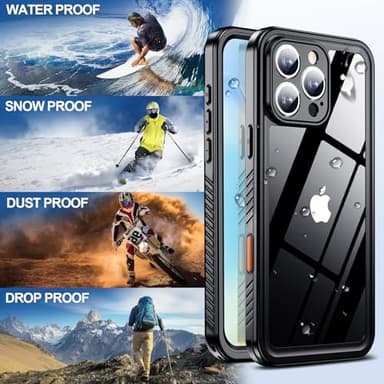 MOZOTER for iPhone 16 Pro Case Waterproof,[IPX8 Underwater Case][Full Body Shockproof & Military Dropproof] Clear Sound Quality Built-in Screen Protector for iPhone 16 Pro 6.3 inch-Black - Image 6