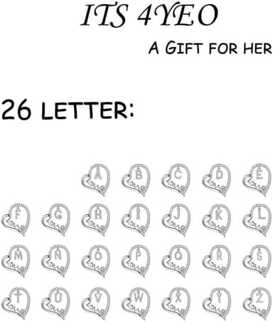 ITS4YEO 925 Sterling Silver Love Heart Pendant Initial Necklaces Silver Necklace Zircon Pendant Necklaces for Women Jewelry Gift for Women Wifes Her Valentines Gift(L - Image 7