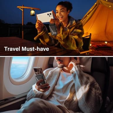 Portable Charger with Built in Cable and AC Wall Plug,10000 mAh External Battery Power Bank, LED Display 4 Outputs 2 Inputs, Travel Phone Charger Battery Pack for iPhone Air 16 15 14 13 Samsung iPad - Image 8