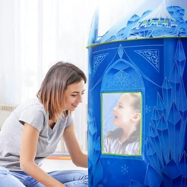 Hamdol Princess Play Tent, Frozen Toy for Girls, Ice Castle Kids Tent Indoor and Outdoor, Large Imaginative Playhouse 51" X 40" with Carrying Bag for 1 2 3 4 5 6 7 8 9 Years Old Girls Gift - Image 5