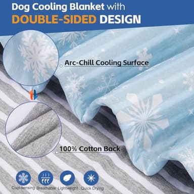 Dog Cooling Blanket Lightweight Self Cooling Blanket Bed Cover for Small Medium Dogs Washable Dog Cat Summer Blanket for Crate&Kennel Sofa Blue M - Image 3