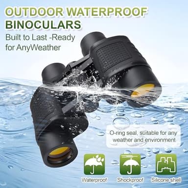 Adults Binoculars for Hunting Waterproof HD Binocular Professional with Low Light Night Vision High Powered Mini Binoculares for Bird Watching Hunting Concert Theater Camping (90 * 90) - Image 6