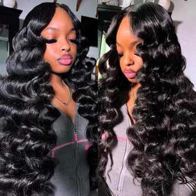 Loose Wave Bundles Human Hair with 5x5 Closure, (20 22 24+18) 12A 100% Real Human Hair Loose Deep Wave Bundles with Closure 5x5 Natural Color Unprocessed Brazilian Virgin Human Hair Extension - Image 1