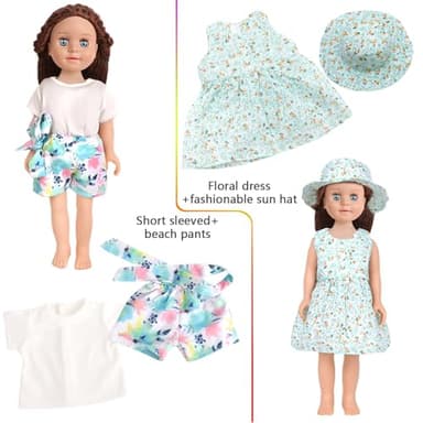 AugFrog 10 Sets of 18 Inch American Doll Clothes, Including 10 of Doll Clothing Dress Outfits for American Dolls, Birthday Gifts for Kids - Image 7