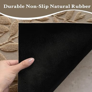 Beige Leaves Outdoor Indoor Entrance Doormats, Absorbent Durable Heavy Duty Welcome Front Door Mat,Thick Natural Rubber Back,Easy Clean Entryway Mat 17x30 Inch, Low Profile - Image 8