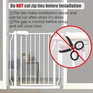 Heavy Duty Baby & Dog Safety Gate, Extra Wide 85.8-90.5 Inch,White Metal, Tension Mounted No Drilling Pet Gate for Large Openings - Image 4