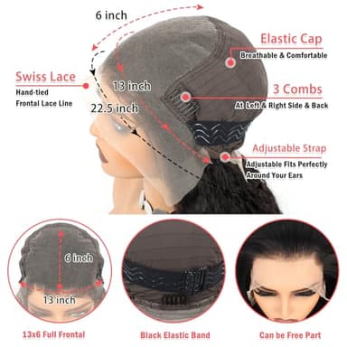 30 Inch Water Wave Lace Front Wigs Human Hair 200% Density 13x6 Water Curly HD Transparent Lace Frontal Wig For Black Women Glueless Wigs Human Hair Pre Plucked with Baby Hair - Image 4