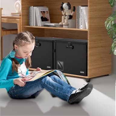 ELOBOON 5200 Fireproof Book Storage for 150-175 Comics, Water-Resistant & Moistureproof Stackable Box With Label Window and Lock, Sturdy Short Case With Fire Zipper, Black - Image 6