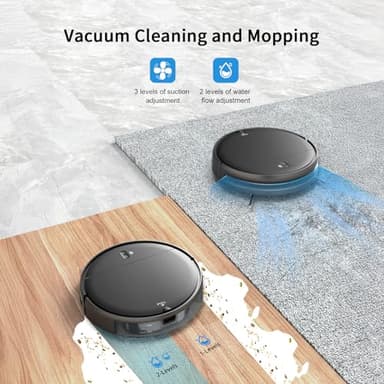 MAMNV Robot Vacuum and Mop,2 in 1 for Carpet & Hard Floor,Robotic Vacuum Cleaner with Alexa/Voice/App,Powerful & Quiet for Pet Hair,Slim 2.87",Self-Charging & Zigzag Path Cleaning - Image 2