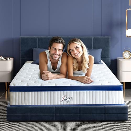 Juego Queen Mattress, 12 Inch Mixed Memory Foam Mattress. Bagged Spring, Zoned Pressure Relief, Medium Firm Feel, Motion Isolation, Deep Sleep, Certified Safe Foams and Fabric, CertiPUR-US, White - Image 1