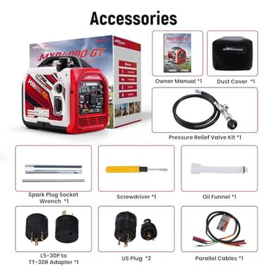 maXpeedingrods 4000 Watt Dual Fuel Inverter Generator with Bluetooth® Control Start and Display, RV Ready, Electric Start, Quiet for Outdoor Camping, Home Backup, Garden，PGMA Compliant - Image 9