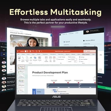 ASUS 14" FHD Laptop, Intel Pentium N6000 Processor, 4GB RAM, 224GB Storage(64GB eMMC+160GB Docking Station Set), Intel UHD Graphics, Webcam, Bluetooth, Win 11, Star Black - Image 6