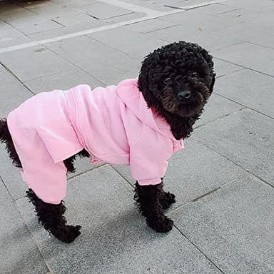 Dog Hoodie, Pet Jumpsuit Fleece Sweatshirt with Buttons, Dog Clothes, Dog Cold Weather Coats, Dog Pajamas, Winter Warm Cotton Puppy Hoodie 4 Legs Dog Clothes for Small Medium Large Dogs Cats Boy Girl - Image 2