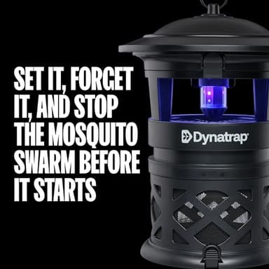 Dynatrap DT1130SR 1/2 Acre Mosquito & Flying Insect Outdoor Trap and Killer – Kills Mosquitoes, Flies, Wasps, Gnats, & Other Flying Insects - Bug Zapper Alternative – Black - Image 10