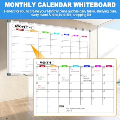 CALENBO Large Monthly Calendar Whiteboard for Wall 72" x 40", Dry Erase Board Calendar for Wall Mounted Board, Office White Board Monthly Planning Board Bulletin Board for School, Home Use - Image 5