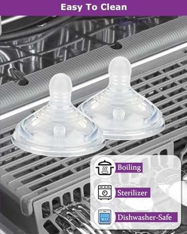 Silicone Baby Bottle Nipples for Tommee Natural Start Anti-Colic Bottles &Advanced Anti-Colic Bottles,Closer to Nature Bottles,Medium Flow,Size 2 Nipple,3m+, 6 Count - Image 8