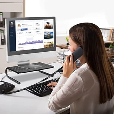 suptek Monitor Stand Riser for Computer,Laptop,Printer, Notebook and All Flat Screen Display with Vented Metal Platform and 4 Inches Height Underneath Storage (MST004) - Image 2