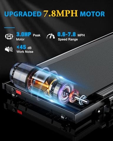 EVKRUN 4.0/7.8MPH Walking Pad Treadmill with Folding Slope, Larger Screen Display Under Desk Treadmill 300 lb Capacity, Portable Treadmills for Small Spaces, Home (with Handrail-7.8MPH) - Image 4