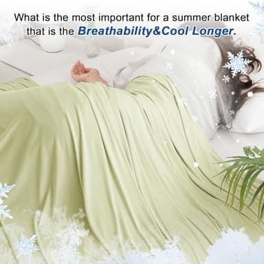 David's Home Double Side Summer Cooling Blanket Queen, Arc-Chill Q-Max>0.5 Breathable Lightweight Skin-Friendly for Hot Sleepers, Portable Durable Versatile for Home Office Car Picnic, Gross Green - Image 4