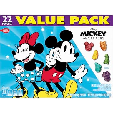 Disney Mickey and Friends Fruit Flavored Snacks, Treat Pouches, Gluten Free Snack, Value Pack, 22 Ct, 17.6 oz - Image 4