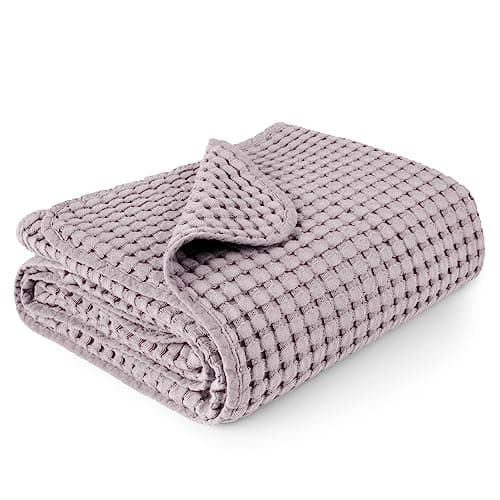 Konssy Waffle Baby Blanket - Soft & Cozy Nursery Swaddle Blanket, Lightweight Toddler Throw for Boys & Girls, Ideal for Wrapping(Purple) - Image 1